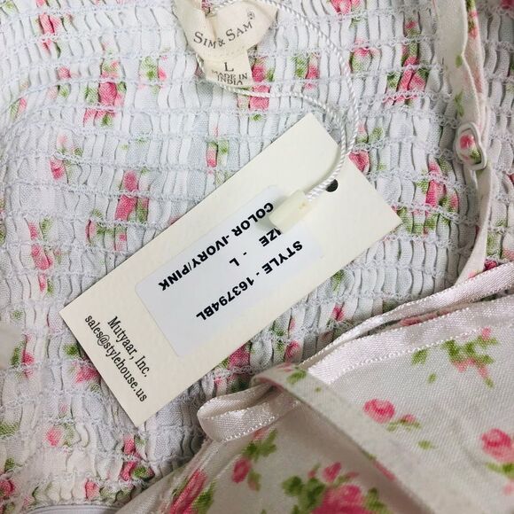 Sim & Sam Floral Pink and White Crop Top - Picture 8 of 12